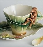 Monkey Cup and Saucer with Spoon